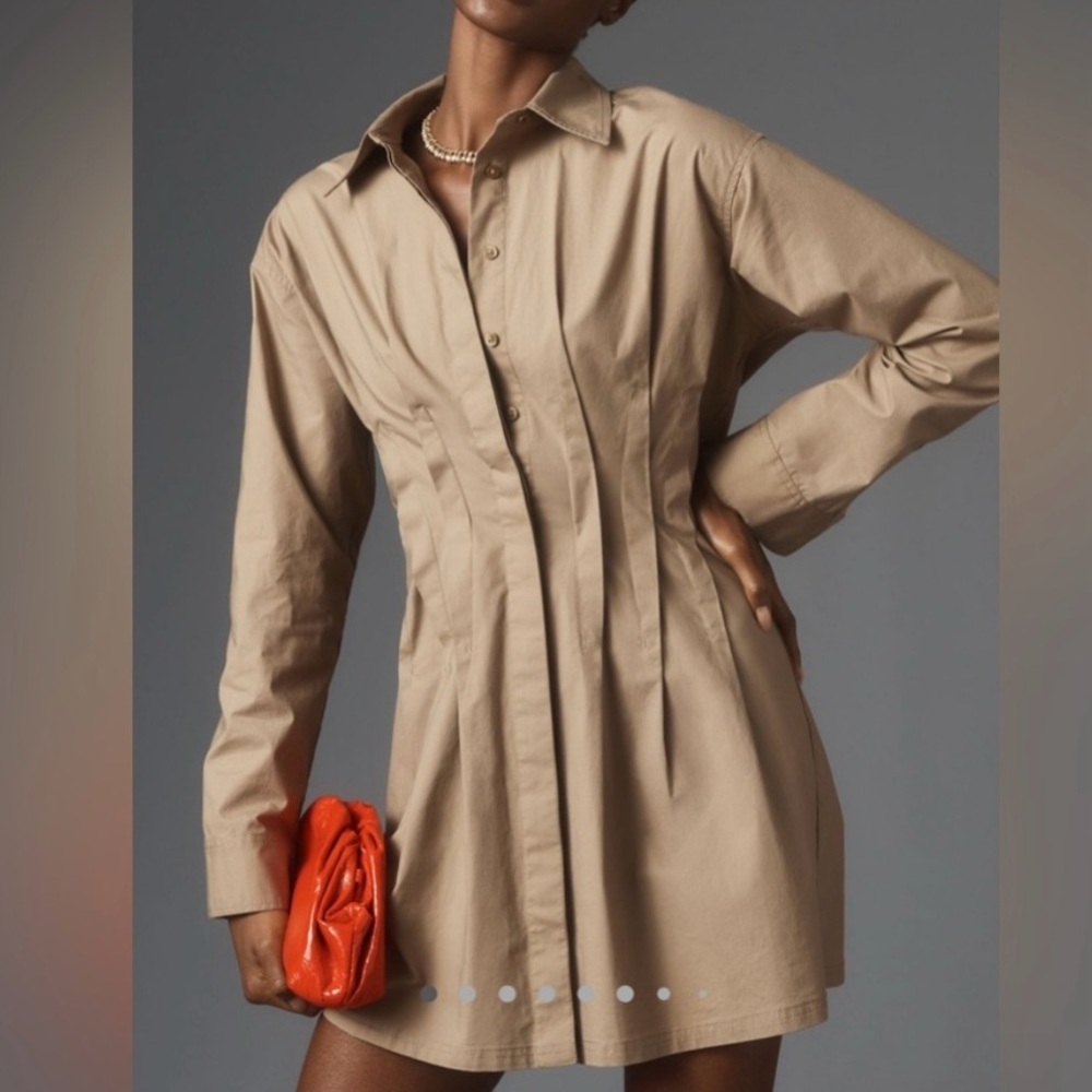 ANTHROPOLOGIE PILCRO Khaki Pintuck Mini Shirt
Dress